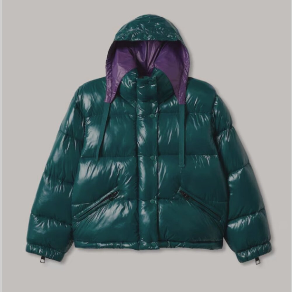 mango Cropped padded anorak